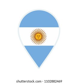Argentina flag icon. Travel icon. Travel destination of Argentina. Argentina badge. Flag badge.
