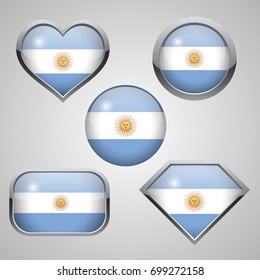 argentina flag icons theme. vector illustration