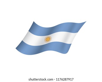 Argentina flag, Isolated national flag of Argentina. Waving flag of the Argentine Republic, Vector illustration