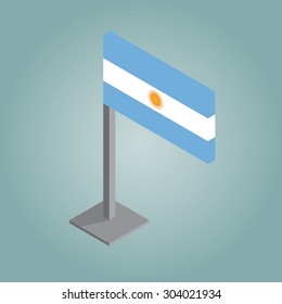 argentina flag isometric style