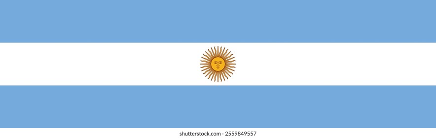 Argentina flag long banner digital vector illustration