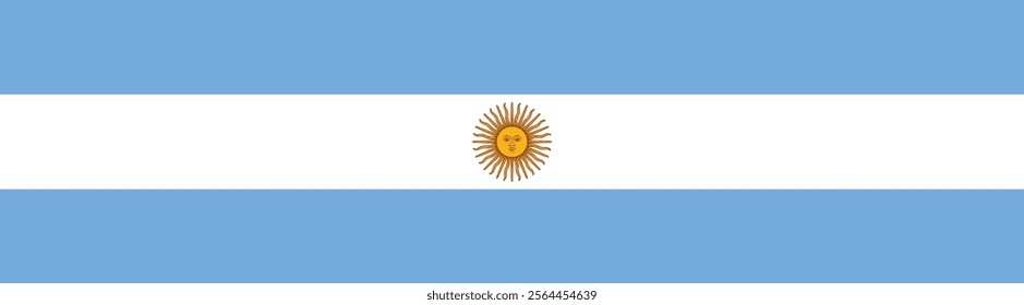 Argentina flag long banner digital vector illustration