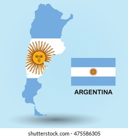 argentina flag map