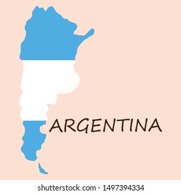 Argentina flag map history, icon, illustrationt