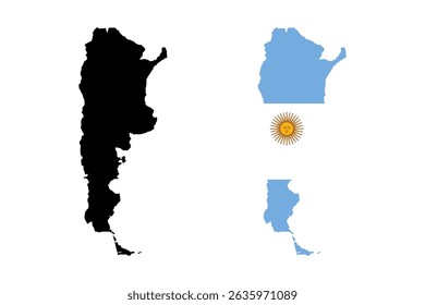 Argentina flag map icon symbol