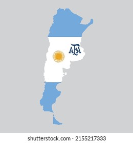 Argentina Flag Map is Logo combining flag Argentina with football map and icons