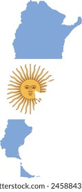 ARGENTINA FLAG WITH MAP VECTOR ILLUSTRATION