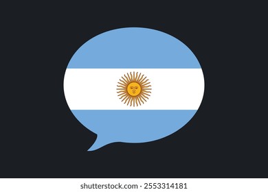 Bandeira da Argentina com sinal de massagem, bandeira da Argentina gráfico vetorial, bandeira da Argentina país é um símbolo de liberdade, bandeira nacional da Argentina, ilustração vetorial
