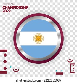 argentinische Flagge Nation 3D-Effekt-Vektorgrafik mit isoliertem Farbhintergrund
