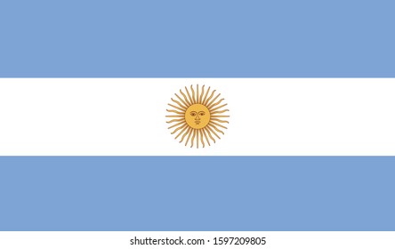 Argentina flag national American flat icon, America country illustration vector 