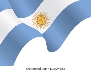 Argentina flag, National flag of Argentina Background, Waving flag of the Argentine Republic, Vector illustration