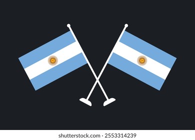 Bandeira da Argentina, Bandeira da Argentina, Ilustração do símbolo nacional de país da bandeira da Argentina Vetor, Retângulo Ilustração da bandeira da Argentina, Ilustração do vetor plano
