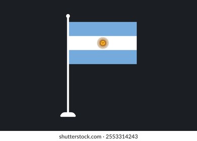 Bandeira da Argentina, Bandeira da Argentina, Ilustração do símbolo nacional de país da bandeira da Argentina Vetor, Retângulo Ilustração da bandeira da Argentina, Ilustração do vetor plano
