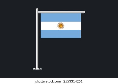 Bandeira da Argentina, Bandeira da Argentina, Ilustração do símbolo nacional de país da bandeira da Argentina Vetor, Retângulo Ilustração da bandeira da Argentina, Ilustração do vetor plano
