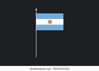 Bandeira da Argentina, Bandeira da Argentina, Ilustração do símbolo nacional de país da bandeira da Argentina Vetor, Retângulo Ilustração da bandeira da Argentina, Ilustração do vetor plano
