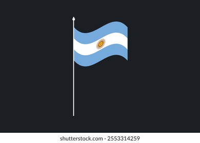 Bandeira da Argentina, Bandeira da Argentina, Ilustração do símbolo nacional de país da bandeira da Argentina Vetor, Retângulo Ilustração da bandeira da Argentina, Ilustração do vetor plano
