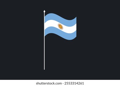 Bandeira da Argentina, Bandeira da Argentina, Ilustração do símbolo nacional de país da bandeira da Argentina Vetor, Retângulo Ilustração da bandeira da Argentina, Ilustração do vetor plano
