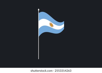 Bandeira da Argentina, Bandeira da Argentina, Ilustração do símbolo nacional de país da bandeira da Argentina Vetor, Retângulo Ilustração da bandeira da Argentina, Ilustração do vetor plano
