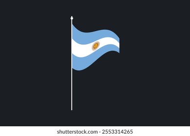 Bandeira da Argentina, Bandeira da Argentina, Ilustração do símbolo nacional de país da bandeira da Argentina Vetor, Retângulo Ilustração da bandeira da Argentina, Ilustração do vetor plano
