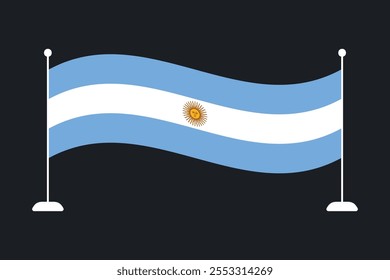 Bandeira da Argentina, Bandeira da Argentina, Ilustração do símbolo nacional de país da bandeira da Argentina Vetor, Retângulo Ilustração da bandeira da Argentina, Ilustração do vetor plano
