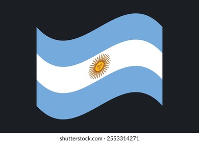 Bandeira da Argentina, Bandeira da Argentina, Ilustração do símbolo nacional de país da bandeira da Argentina Vetor, Retângulo Ilustração da bandeira da Argentina, Ilustração do vetor plano
