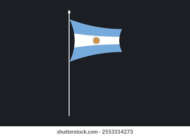 Bandeira da Argentina, Bandeira da Argentina, Ilustração do símbolo nacional de país da bandeira da Argentina Vetor, Retângulo Ilustração da bandeira da Argentina, Ilustração do vetor plano
