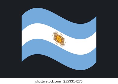 Bandeira da Argentina, Bandeira da Argentina, Ilustração do símbolo nacional de país da bandeira da Argentina Vetor, Retângulo Ilustração da bandeira da Argentina, Ilustração do vetor plano
