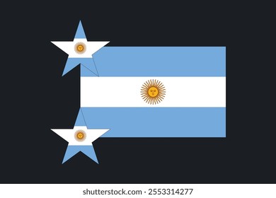 Bandeira da Argentina, Bandeira da Argentina, Ilustração do símbolo nacional de país da bandeira da Argentina Vetor, Retângulo Ilustração da bandeira da Argentina, Ilustração do vetor plano
