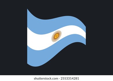 Bandeira da Argentina, Bandeira da Argentina, Ilustração do símbolo nacional de país da bandeira da Argentina Vetor, Retângulo Ilustração da bandeira da Argentina, Ilustração do vetor plano
