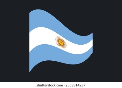 Bandeira da Argentina, Bandeira da Argentina, Ilustração do símbolo nacional de país da bandeira da Argentina Vetor, Retângulo Ilustração da bandeira da Argentina, Ilustração do vetor plano
