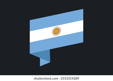 Bandeira da Argentina, Bandeira da Argentina, Ilustração do símbolo nacional de país da bandeira da Argentina Vetor, Retângulo Ilustração da bandeira da Argentina, Ilustração do vetor plano
