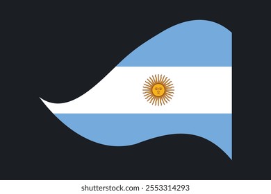 Bandeira da Argentina, Bandeira da Argentina, Ilustração do símbolo nacional de país da bandeira da Argentina Vetor, Retângulo Ilustração da bandeira da Argentina, Ilustração do vetor plano
