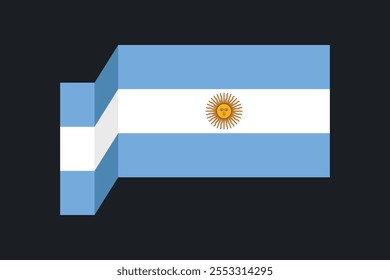 Bandeira da Argentina, Bandeira da Argentina, Ilustração do símbolo nacional de país da bandeira da Argentina Vetor, Retângulo Ilustração da bandeira da Argentina, Ilustração do vetor plano
