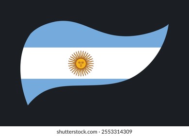 Bandeira da Argentina, Bandeira da Argentina, Ilustração do símbolo nacional de país da bandeira da Argentina Vetor, Retângulo Ilustração da bandeira da Argentina, Ilustração do vetor plano
