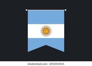 Bandeira da Argentina, Bandeira da Argentina, Ilustração do símbolo nacional de país da bandeira da Argentina Vetor, Retângulo Ilustração da bandeira da Argentina, Ilustração do vetor plano
