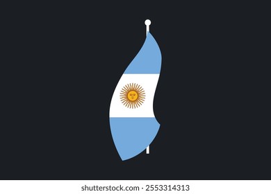 Bandeira da Argentina, Bandeira da Argentina, Ilustração do símbolo nacional de país da bandeira da Argentina Vetor, Retângulo Ilustração da bandeira da Argentina, Ilustração do vetor plano
