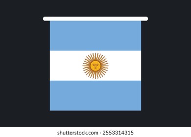 Bandeira da Argentina, Bandeira da Argentina, Ilustração do símbolo nacional de país da bandeira da Argentina Vetor, Retângulo Ilustração da bandeira da Argentina, Ilustração do vetor plano
