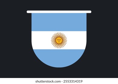 Bandeira da Argentina, Bandeira da Argentina, Ilustração do símbolo nacional de país da bandeira da Argentina Vetor, Retângulo Ilustração da bandeira da Argentina, Ilustração do vetor plano
