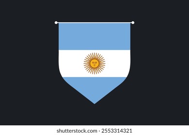 Bandeira da Argentina, Bandeira da Argentina, Ilustração do símbolo nacional de país da bandeira da Argentina Vetor, Retângulo Ilustração da bandeira da Argentina, Ilustração do vetor plano
