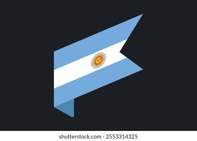 Bandeira da Argentina, Bandeira da Argentina, Ilustração do símbolo nacional de país da bandeira da Argentina Vetor, Retângulo Ilustração da bandeira da Argentina, Ilustração do vetor plano
