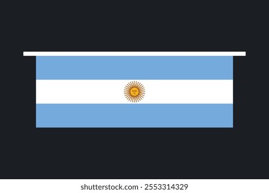 Bandeira da Argentina, Bandeira da Argentina, Ilustração do símbolo nacional de país da bandeira da Argentina Vetor, Retângulo Ilustração da bandeira da Argentina, Ilustração do vetor plano
