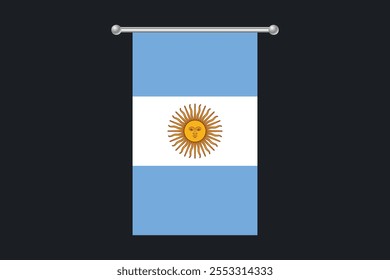 Bandeira da Argentina, Bandeira da Argentina, Ilustração do símbolo nacional de país da bandeira da Argentina Vetor, Retângulo Ilustração da bandeira da Argentina, Ilustração do vetor plano
