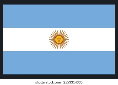 Bandeira da Argentina, Bandeira da Argentina, Ilustração do símbolo nacional de país da bandeira da Argentina Vetor, Retângulo Ilustração da bandeira da Argentina, Ilustração do vetor plano
