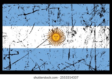 Bandeira da Argentina, Bandeira da Argentina, Ilustração do símbolo nacional de país da bandeira da Argentina Vetor, Retângulo Ilustração da bandeira da Argentina, Ilustração do vetor plano
