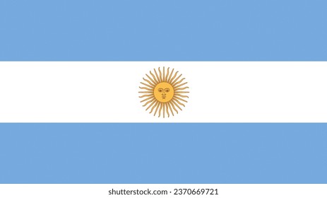 Bandera argentina. Bandera nacional argentina. Gráficos de la bandera de Argentina Vector