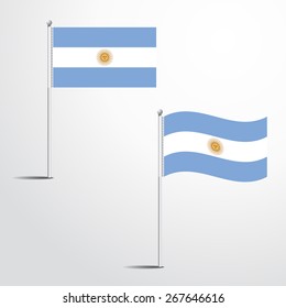 The Argentina flag normal and waving flag set | abstract flag vector eps 10
