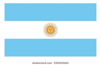 Argentina flag official colors and proportion Vector illustration