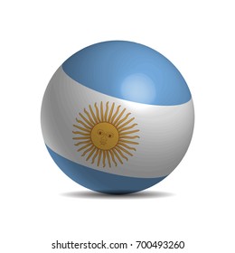 Argentina Flag on a 3d ball