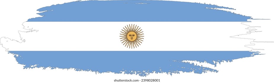 Argentina flag on brush paint stroke.