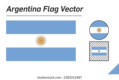 Argentina Flag On Transparen Background Vector